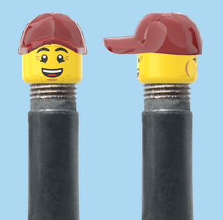 `A NEW ITEM  -  VALVE CAP, A/V, bursting cheeks & wrinkle eye smile, red/maroon hat, sold in pairs