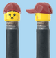 `A NEW ITEM  -  VALVE CAP, A/V, bursting cheeks & wrinkle eye smile, red/maroon hat, sold in pairs