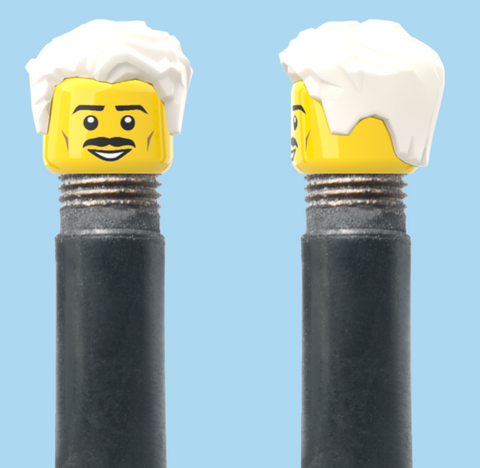 `A NEW ITEM  -  VALVE CAP, A/V, moustache, smile, white hair, sold in pairs