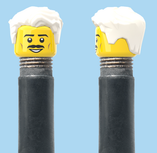 `A NEW ITEM  -  VALVE CAP, A/V, moustache, smile, white hair, sold in pairs