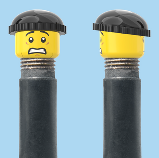 `A NEW ITEM  -  VALVE CAP, A/V, worried look & half smile, black beanie, sold in pairs