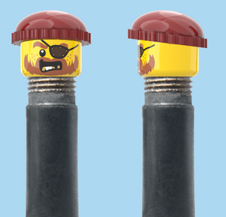 `A NEW ITEM  -  VALVE CAP, A/V, eye patch, brown beard, red/maroon beanie, sold in pairs