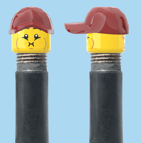`A NEW ITEM  -  VALVE CAP, A/V, bursting cheeks & wrinkle eye smile, red/maroon hat, sold in pairs