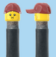 `A NEW ITEM  -  VALVE CAP, A/V, bursting cheeks & wrinkle eye smile, red/maroon hat, sold in pairs