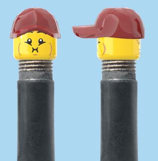 `A NEW ITEM  -  VALVE CAP, A/V, bursting cheeks & wrinkle eye smile, red/maroon hat, sold in pairs