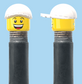 `A NEW ITEM  -  VALVE CAP, A/V, open mouth smile & sad tear face, white hat, sold in pairs