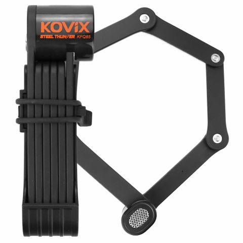 `A NEW ITEM - ALARM FOLDING LOCK, 3mm bar thickness, built-in 120dB anti-theft alarm, suitable for bikes & scooters, requires CR2 battery - KOVIX