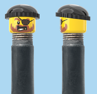 `A NEW ITEM  -  VALVE CAP, A/V, eye patch, brown beard, black beanie, sold in pairs