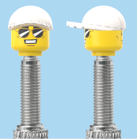 `A NEW ITEM  -  VALVE CAP, F/V, cheesy smile sunglasses & normal smile, white hat, sold in pairs