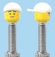 `A NEW ITEM  -  VALVE CAP, F/V, cheesy smile sunglasses & normal smile, white hat, sold in pairs