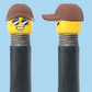 `A NEW ITEM  -  VALVE CAP, A/V, cheesy smile sunglasses & normal smile, brown hat, sold in pairs