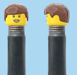 `A NEW ITEM  -  VALVE CAP, A/V, teeth smile, lipstick, short brown hair, sold in pairs