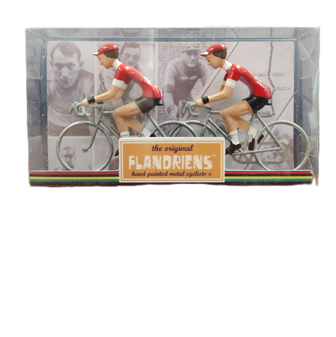 FLANDRIENS Models, 2 x Hand painted Metal Cyclists,  Giant Sunweb