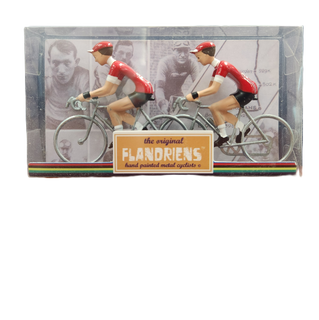 FLANDRIENS Models, 2 x Hand painted Metal Cyclists,  Giant Sunweb