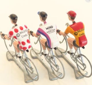 FLANDRIENS Models, 3 x Hand painted Metal Cyclists, Zoetemelk in 3 types jerseys