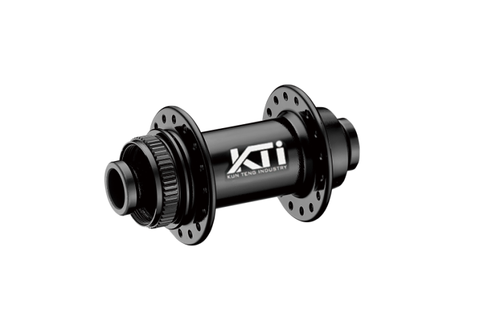 A NEW ITEM - HUB "KT" Brand - FRONT - E-MTB - 15mm T/A BOOST (110mm OLD) - Centerlock disc - 32H - Sealed Bearings - ANOD Black - W/KT logo