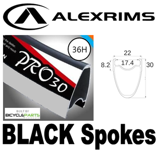 WHEEL - 700C Alex PRO30 36H W/j Black Rim,  8/11 SPEED Q/R (130mm OLD) Sealed Novatec Black Hub, BLACK Spokes