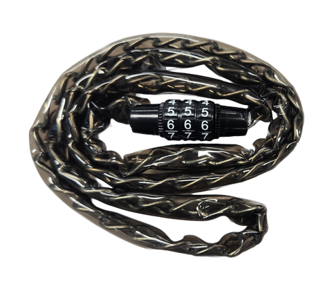 `A NEW ITEM - Lock, Combination chain lock , 3mm x 900mm, 3 digit code, BLACK