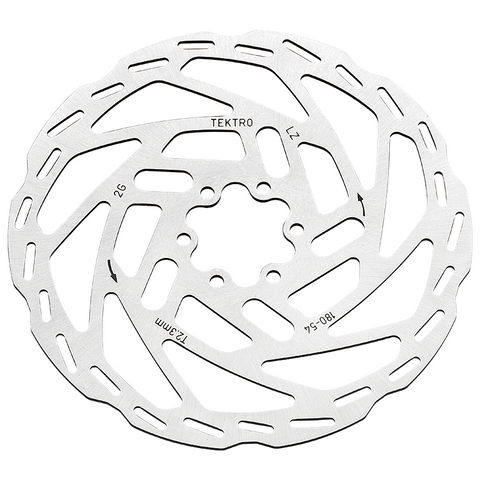 A NEW ITEM - DISC ROTOR - Tektro, 180mm, T:2.3mm, stainless, w/T25 torque 6 bolts - Use only with 2.3mm calipers