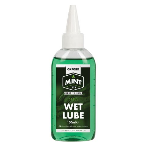 Oxford Mint Wet Lube 150ml, Biodegradeable, reduces wear on the chain and sprockets, highly durable