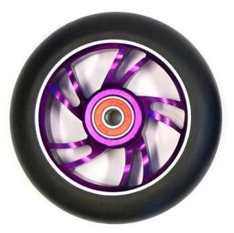 Sorry temp o/s   Scooter Wheel, Alloy, 110mm incl abec-9 bearing, PURPLE core, Sensational NEW DISPLAYpackaging !