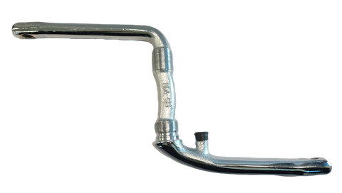 140mm - One Piece Crank With Pivot - Chrome Plated Steel, Silver
