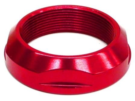 "add some BLING"   Lock Nut, RED, OD 1 1/8 ID25.4 dia,  Alloy