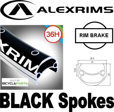 WHEEL - 26" Alex DM-21 36H P/j Black Rim,  1 SPEED COASTER 3/8 Nutted (110mm OLD) Loose Ball Hi-Stop Black Hub,  Mach 1 BLACK Spokes