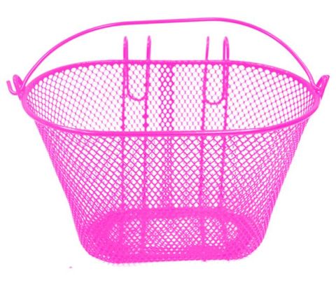 Basket, steel, Hook on, PINK for Children's bikes 255 x 175 x 160 - Label Incorrect - Correct product in Bag
