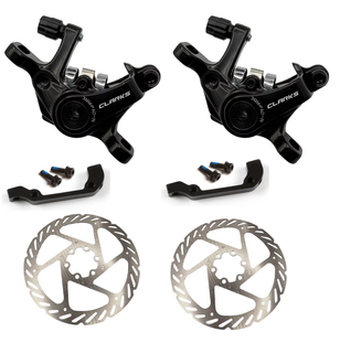 A NEW ITEM - Disc Brake Set, CLARKS CXR-01, Mechanical, DUAL PISTON, FRONT & REAR, Road/Gravel, Includes 2 x 160mm rotors