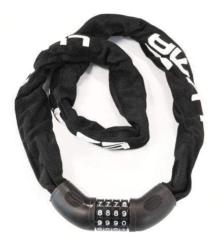 LUMA LOCK - Alpha 6 Match Chain, 6mm Thick by 950mm Long with Resettable Combination Lock, Black with White Writing, LUMA No1 lock brand in Spain