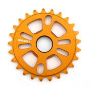CHAIN RING - Defiant, 24mm Hole with Two Adaptors to Create 19mm or 22mm Hole, 25T, ORANGE