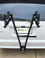 Bicycle carrier, tow ball mount, for 2 bikes - excellent attachment mechanism to the ball - no movement at all !! 100mm LONGER ARMS than previous model (Inc. support strap)Max Load 30KG