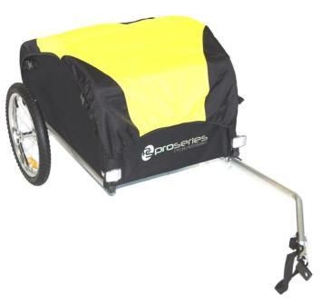 Bicycle Cargo trailer. Steel Frame. W/P Yellow/Black cover, loading size 75*53*42 cm, capacity 45 kg DOES NOT COME WITH REFLECTORS