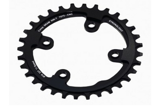 CHAINRING - MTB "STRONGLIGHT", 38T, 7075 CNC  Black  SRAM XX1 - 76mm BCD, 4 Hole for 11 Spd NARROW WIDE
