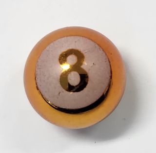 Valve Cap, Orange 8 ball, alloy anodised, A/V (Sold Individually)