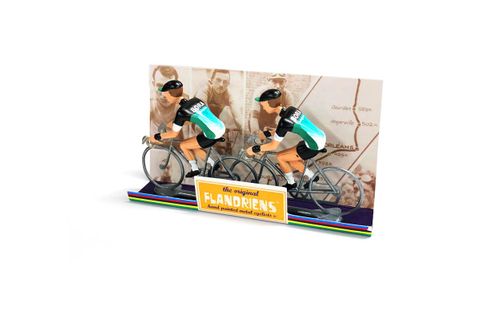FLANDRIENS Models, 2 x Hand painted Metal Cyclists, Bora Hansgrohe