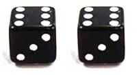 Valve Cap BLACK Dice A/V 2pce