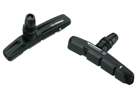 Cartridge Brake shoes & pads, V-Brake  Mod 877.12, MTB - High Performance Dual compound Brake Pads, Black alloy cartridge, 72mm