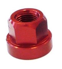 ALLOY HUB AXLE NUT - 3/8" Flange Type, Red