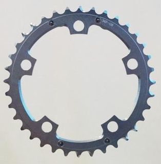 Chain Ring, 36T x 110 BCD for 9/10 speed, 7075 CNC Alloy, SILVER w/ramps