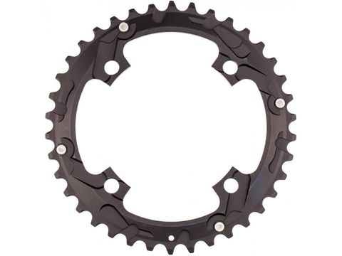 CHAINRING - MTB "STRONGLIGHT", 38T, 7075 CNC Black  SRAM XO - 104mm BCD treaded bolt hole, 4 Hole for 2 X 10 Spd (Compatible with Chainring Bolt SL350134)