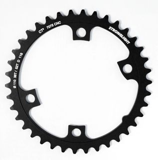 CHAINRING  "STRONGLIGHT", ROAD CHAINRING SHIMANO DURA-ACE & DI2 FC-R9100 7075-T6 CT&sup2; (black) 11 speed, 110 BCD, Inner. 38T, 4 arms