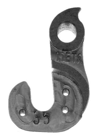 META CNC DERAILLEUR HANGER  - BLACK, Model 35, Material 6061 T651 Aviation Aluminium, CNC Machined,  compatible MERIDA carbon matts hardy, UMF, CENTURION (PILO D132)