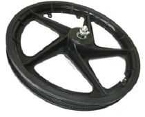 PLASTIC WHEEL  16" Front, BLACK (85mm O.L.D.)