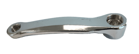 140mm - Left Diamond Taper Crank Arm - 33mm Offset, Silver Chrome Plated Steel