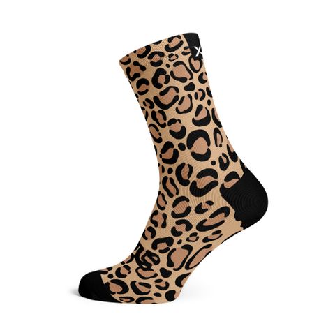 Golden Leopard  - Size M  (US 5-9) - SOX Footwear Performance Socks  -  1 Pair