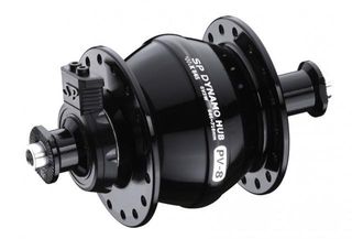 DYNAMO HUB  Shutter Precision,  PV-8. 6V 3W Output, Front,  32H, Non Disc, Standard QR,  BLACK