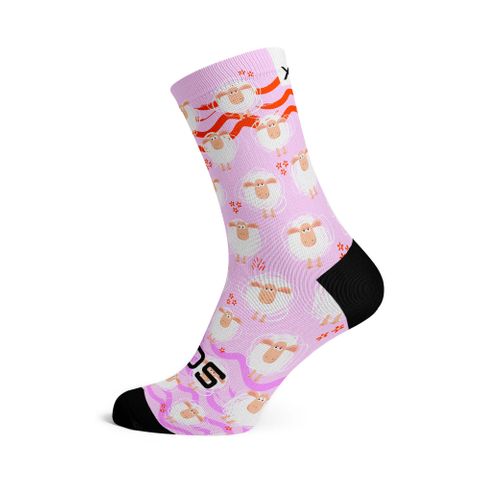 Pink Sheep  - Size M  (US 5-9) - SOX Footwear Performance Socks  -  1 Pair