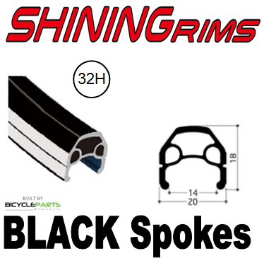 WHEEL - 650C Shining A-M8S 32H S/j Black Rim,  8/11 SPEED 12mm T/A (142mm OLD) 6 Bolt Disc Sealed Novatec Black Hub, BLACK Spokes